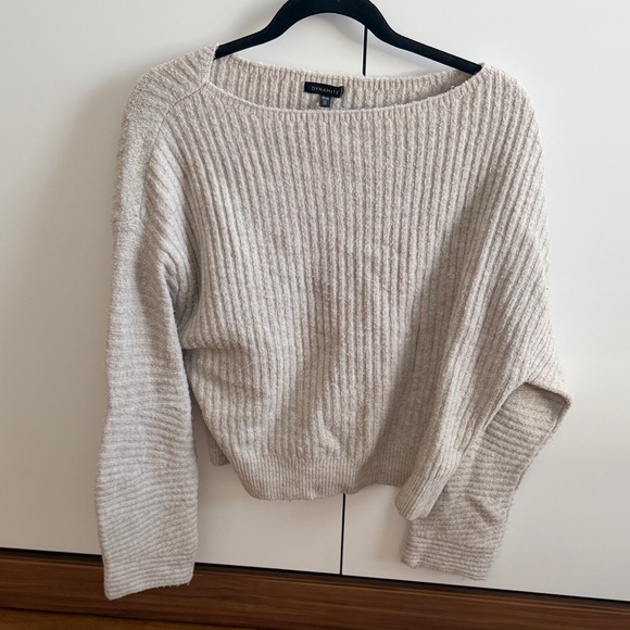 Dynamite Light Gray Ribbed Sweater - Picture 1 of 2